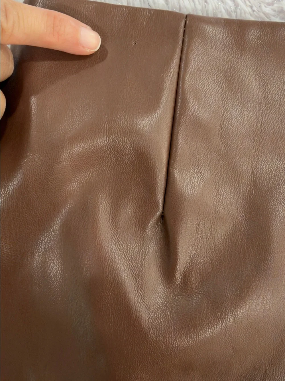 Princess Polly Brown Faux Leather Wrap Mini Skirt with Side Knot - Picture 12 of 12